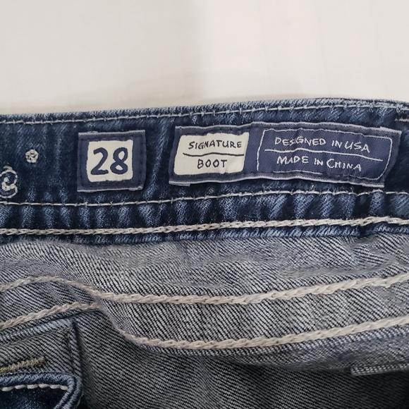 SOLD!! Miss Me Jeans  28x34 Gold n Silver Crystals, sequins, - Picture 4 of 6